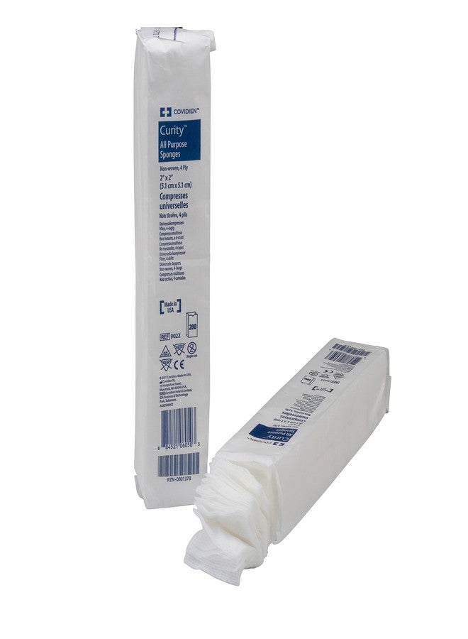 إسفنجة كوفيدين 9022 كيوريتي غير المنسوجة متعددة الأغراض، غير معقمة، 2 بوصة × 2 بوصة، 4 طبقات (عبوة من 200)